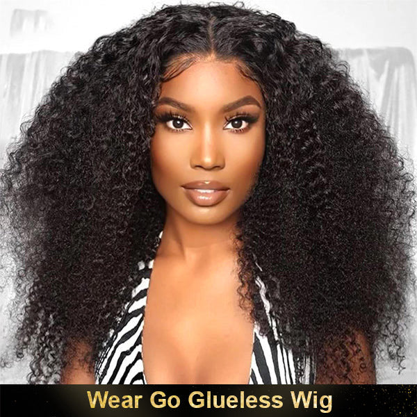 OQHAIR Afro Curly Hair Wear Go Glueless Wigs 4x6 Pre Cut HD Lace No Glue Needed