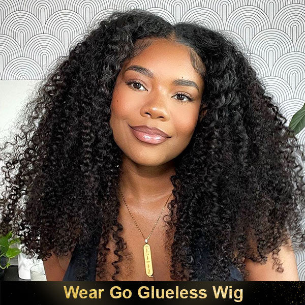 OQHAIR Pre Cut Lace Wear Go Glueless Wigs 4x4 Lace Closure Wigs PrePlucked With Human Hair