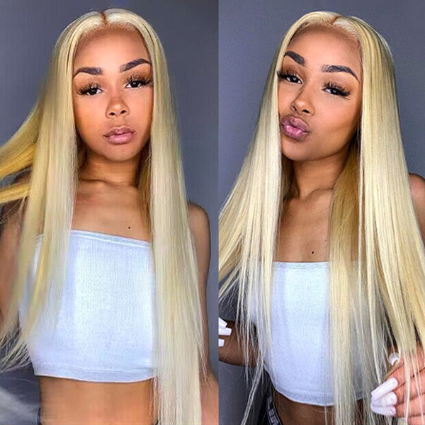 Pre-cut Lace Wig Straight Hair 613 Blonde Wear Go Glueless Wig 4x6 Lace Wig Preplucked with Natural Hairline