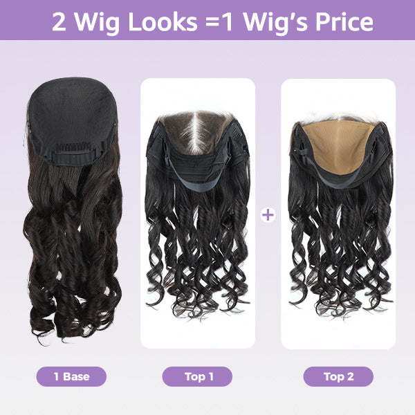 OQ Hair Block Wig Body Wave Bleached Knots Wig With Optional Replaceable Zip Lace Tops