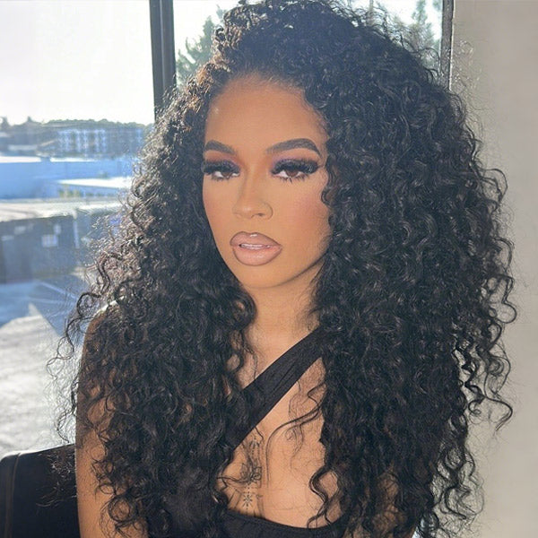 Deep Wave Soft Seamless Crochet Hair Natural Black Human Hair Extension