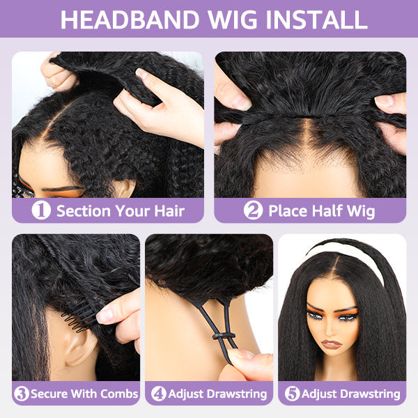 3 In 1 Half Wig | Natural Look Invisible Straight Half Wig For Versatile Styling