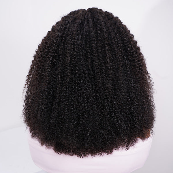 OQ HAIR Afro Curly Pre Braided Style Pre Bleached Knots Pre-cut 9x6 Lace Wear Go Glueless Wig With Elastic Drawstring