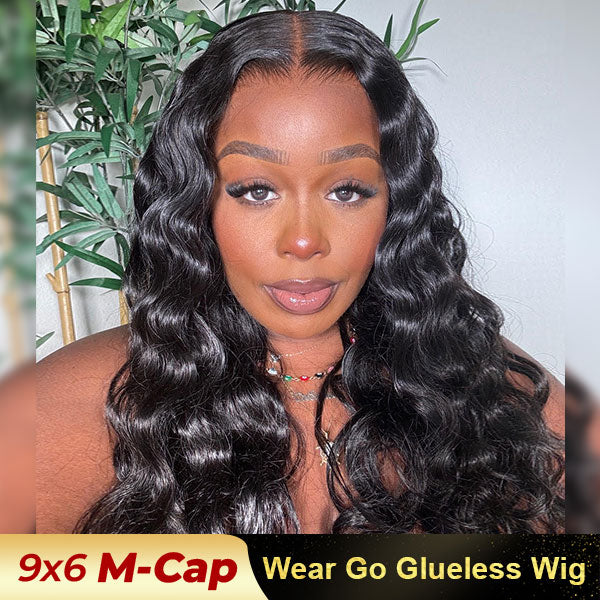 body wave human hair m-cap wig