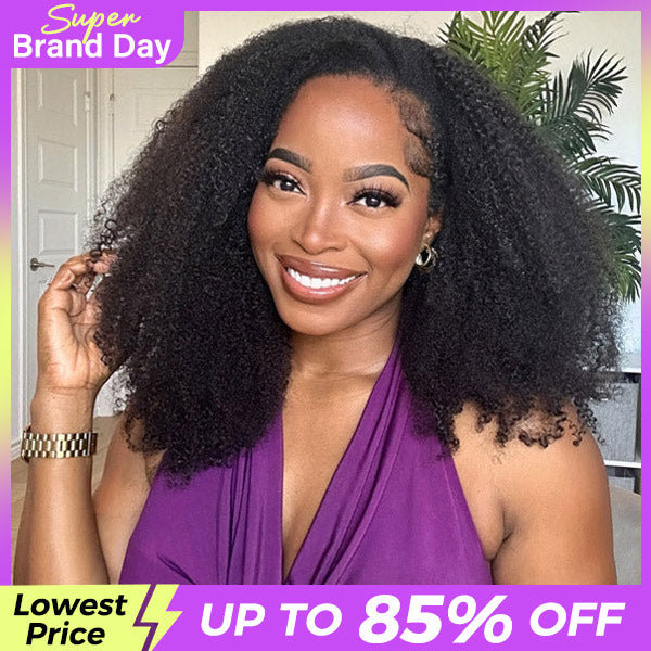 3 In 1 Half Wig | Afro Curly Flexible Fit Wear Go Half Wig With Drawstring Natural Hairline Beginner Friendly