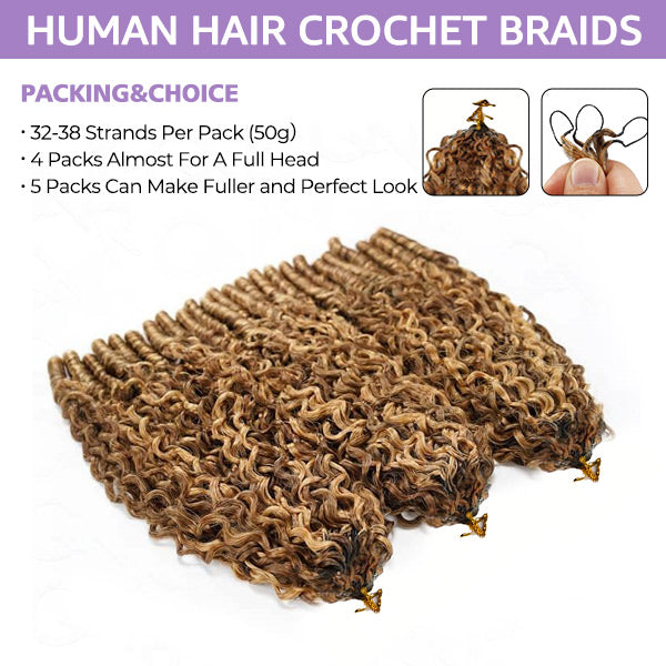 OQ HAIR Highlight 4/27 Burmese Curly Crochet Human Hair With Miracle Knots for Easy Install