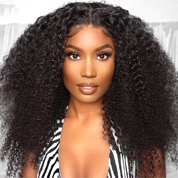 OQHAIR Afro Curly Hair Wear Go Glueless Wigs 4x6 Pre Cut HD Lace No Glue Needed