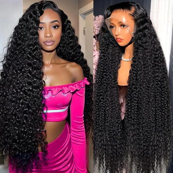 Deep Wave Human Hair HD Lace Front Wigs Natural Look Brazilian Deep Curly 13x4 13x6 Virgin Hair Frontal Wig