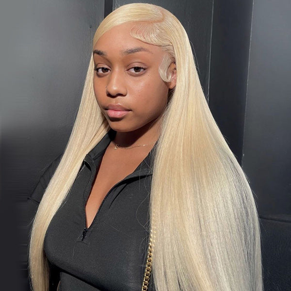 613 Blonde Straight Human Hair Lace Front Wigs 13x4 Invisible Skin Melt Lace Closure Wigs with Baby Hair