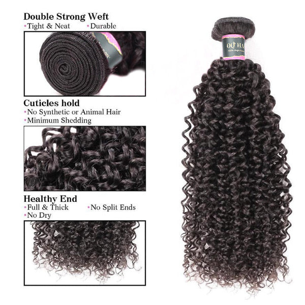 3 Bundles Kinky Curly Unprocessed Human Virgin Hair