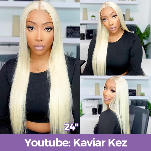 613 Blonde Straight Human Hair Lace Front Wigs 13x4 Invisible Skin Melt Lace Closure Wigs with Baby Hair
