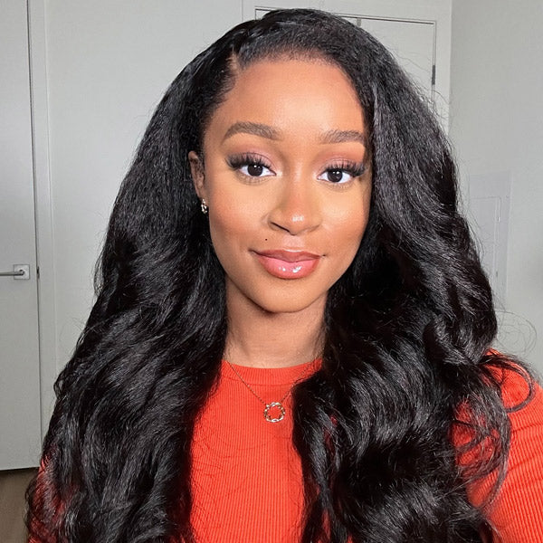 3 In 1 Half Wig | Easy Wear Kinky Straight Wear Go Half Wig Comfortable Fit No Glue Needed