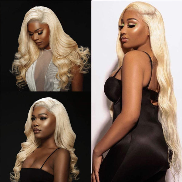 Body Wave 613 Blonde Color Bundles with 13x4 Lace Frontal Human Virgin Hair Pack