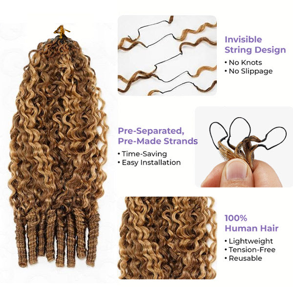 OQ HAIR Highlight 4/27 Burmese Curly Crochet Human Hair With Miracle Knots for Easy Install