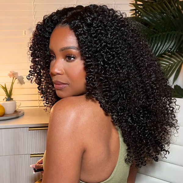 OQ HAIR Wear Go Afro Curly Lace Front Wigs Pre Cut HD Lace Bleached Knots Glueless Wig