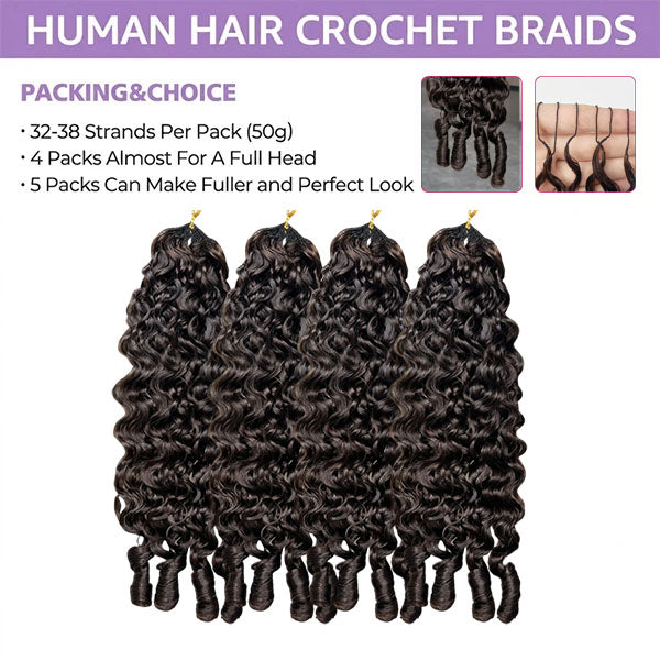 Pre-sale | OQ HAIR Reusable #2 Dark Brown Knotless Burmese Curly Crochet Hair Extensions