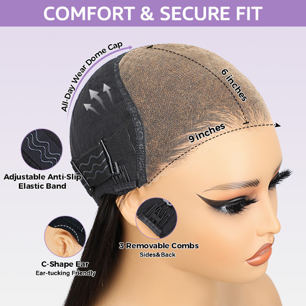 OQ HAIR M-Cap Wand Curl Pre Cut 9x6 HD Lace Wear Go Glueless Wigs 100% Human Hair Pre Bleached Tiny Knots