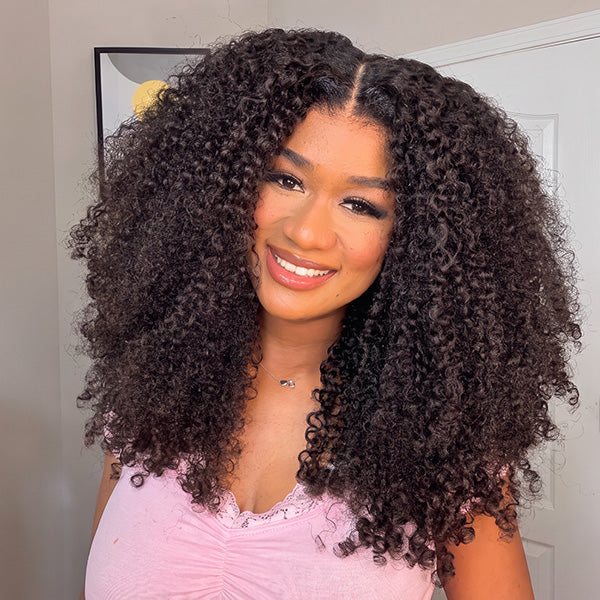 OQ HAIR Pixie Curly 7x5 Lace Closure Wig Bleached Knots Pre Plucked Hairline Everyday Wear