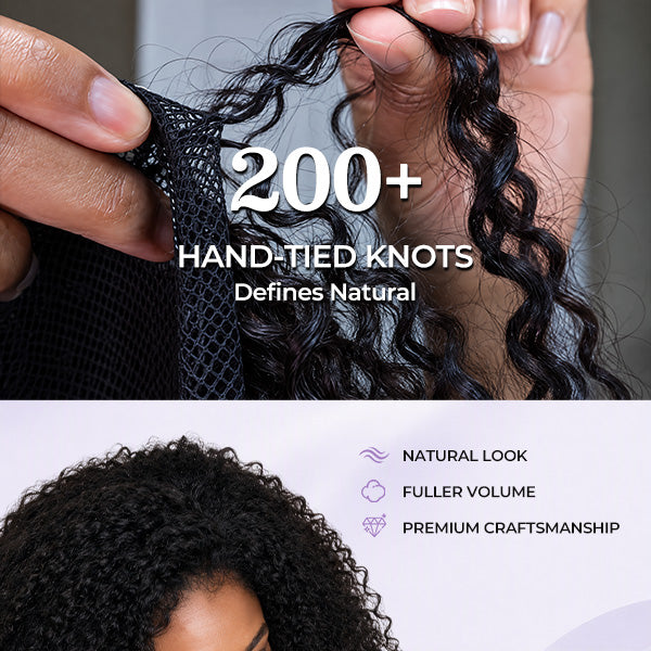 OQ HAIR Pixie Curly Airvolume 3 In 1 Crochet Half Wig Glueless Quick Install Beginner Friendly