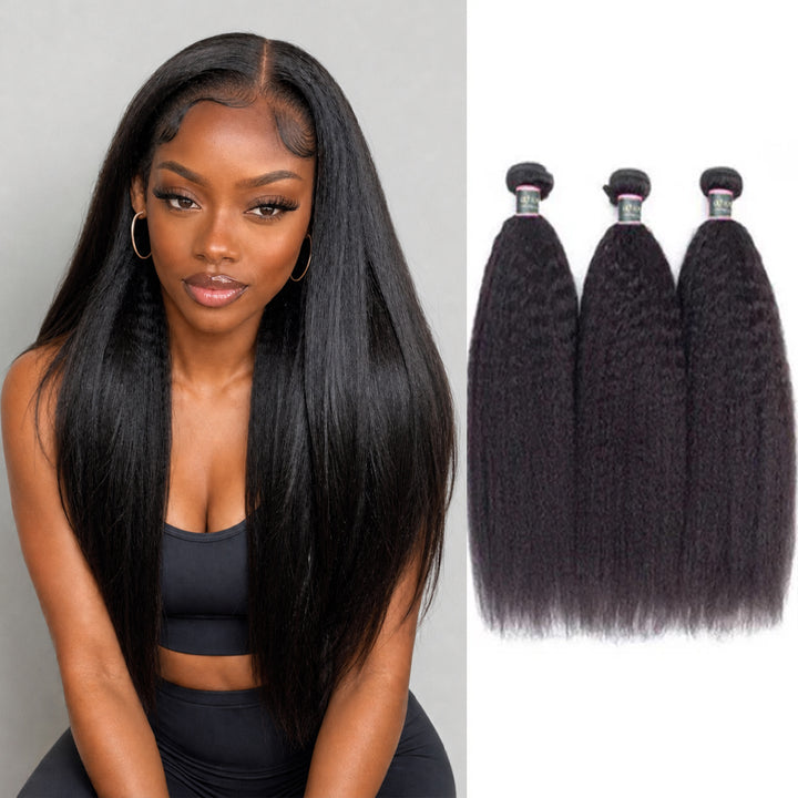 Kinky Straight Unprocessed Virgin Human Hair Bundles 1/3/4 Pcs