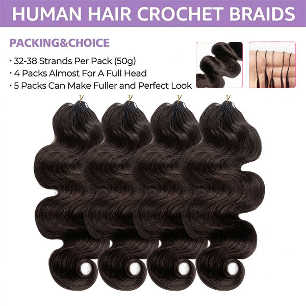 Pre-sale | OQ HAIR Effortless #2 Dark Brown Body Wave Crochet Hair for Quick Styling