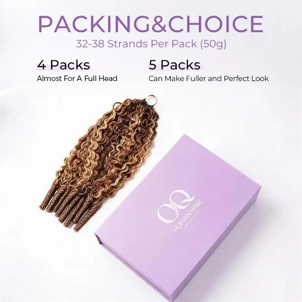 OQ HAIR Highlight 4/27 Burmese Curly Full Volume Crochet Hair True To Length