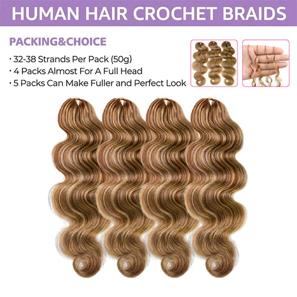 Pre-sale | OQ HAIR Body Wave Bohemian Braiding #27/30/613 Brown Blonde Blend Crochet Human Hair