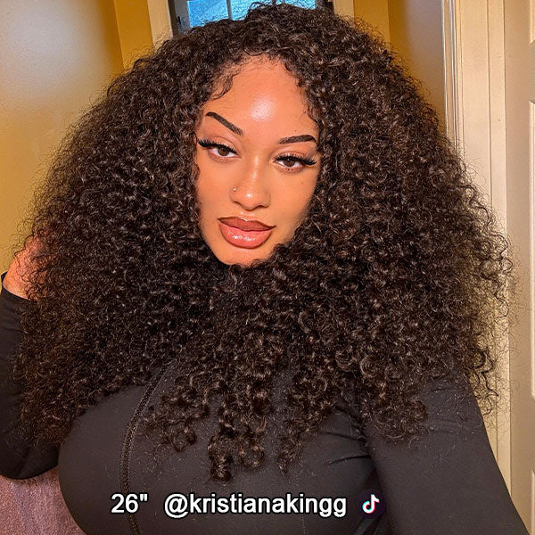 3 In 1 Half Wig | Glueless Invisible Water Wave Half Wig Flip Over Human Hair Wig