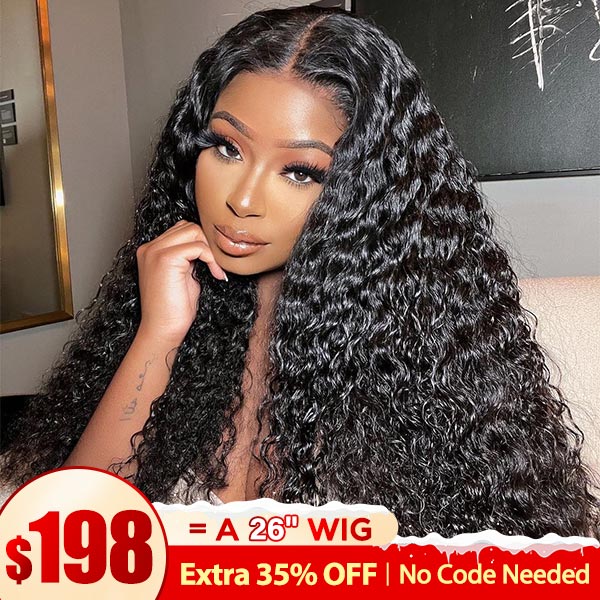 Clearance Sale | 13x4 Water Wave HD Lace Front Wigs Pre-plucked Wet And Wavy Brazilian Human Hair Wigs 200% Density