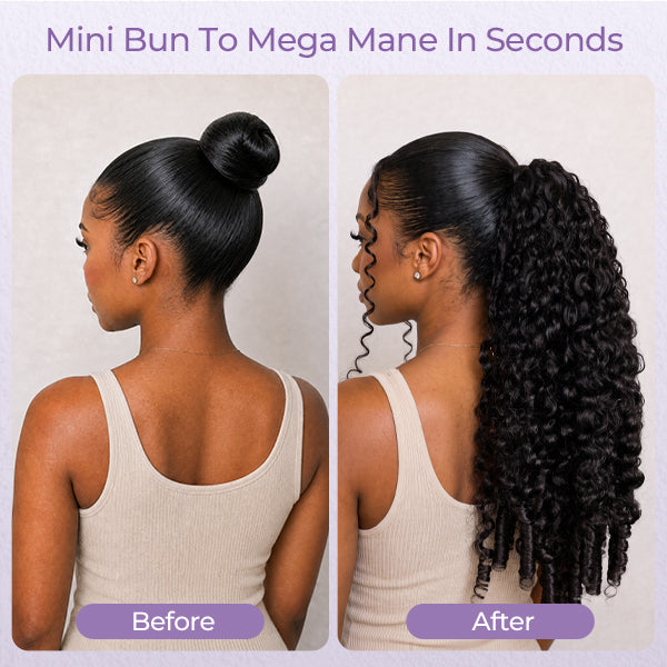Burmese Curly Ponytail Thick Volume Quick Wrap Natural Hair Unit