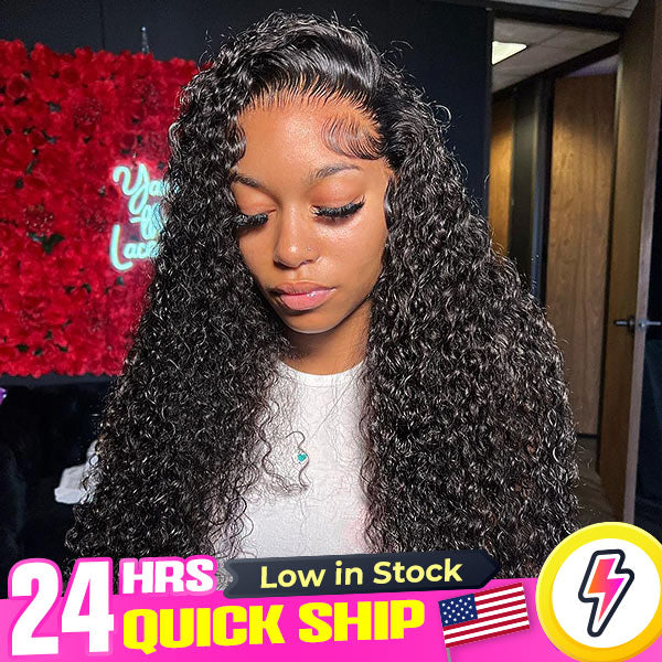 US Warehouse Quick Ship | 200% Density Water Wave 13x4 HD Lace Front Wigs Wet And Wavy Brazilian Human Wigs Preplucked