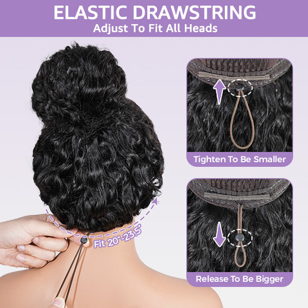 OQ HAIR Wear Go Wigs Undetectable 13x6 HD Lace Front Wigs With Elastic Drawstring Glueless Human Hair Wigs Natural Look Beginner Friendly For Women