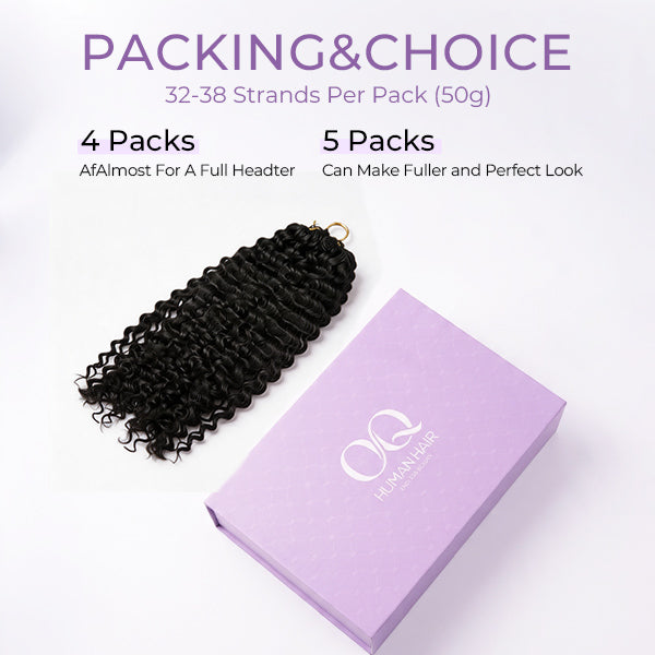 24H Shipping | OQ HAIR Lightweight Feather Water Wave Crochet Human Hair Miracle Knots Beginner Friendly
