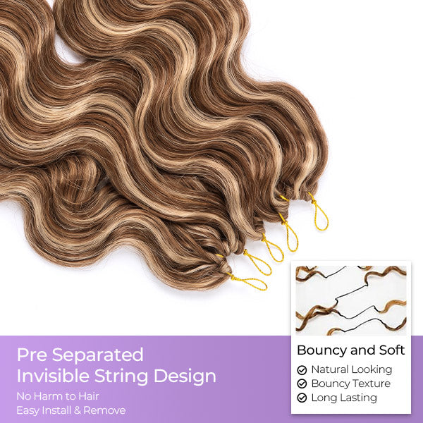 24h Shipping | OQ HAIR Body Wave Highlight 4/27 Color Lightweight Crochet Hair Natural Volume Seamless Look