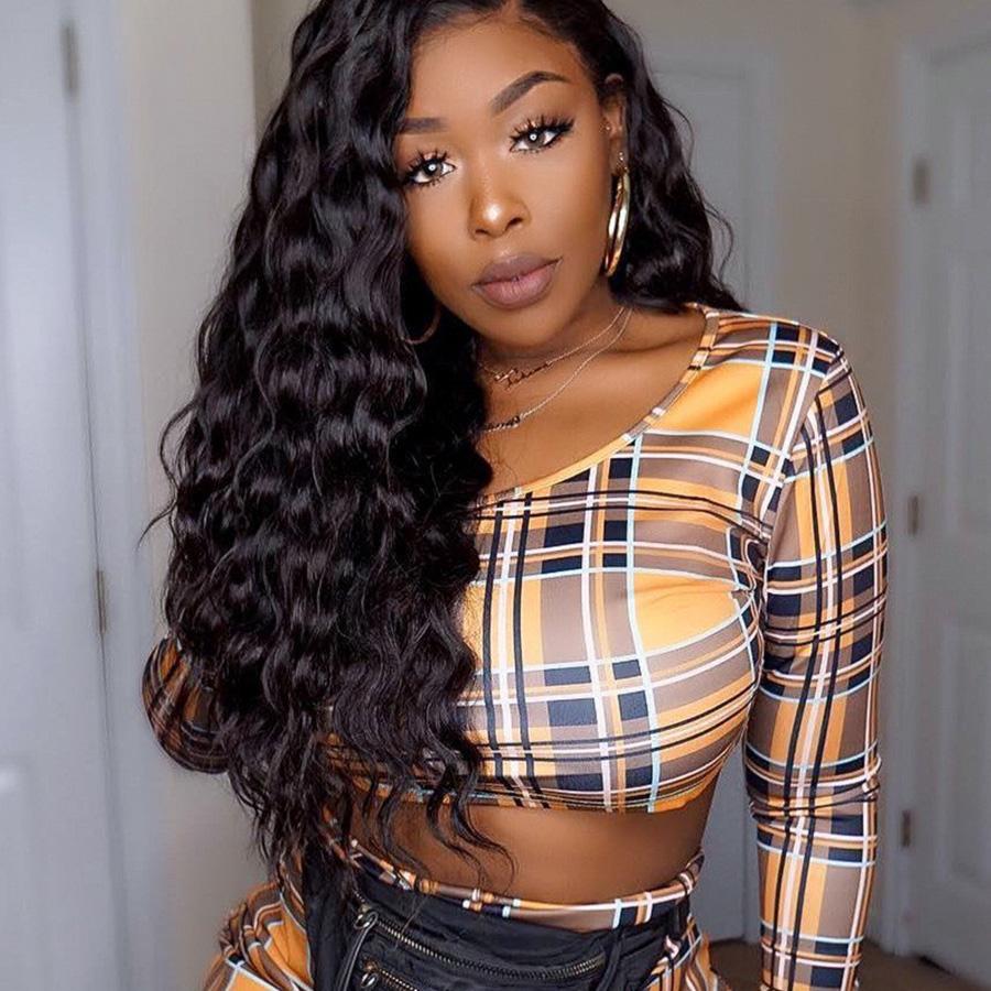 OQ HAIR Loose Deep Wave Virgin Human Hair 4x4 Lace Closure Wigs Pre-plucked Natural Hairline