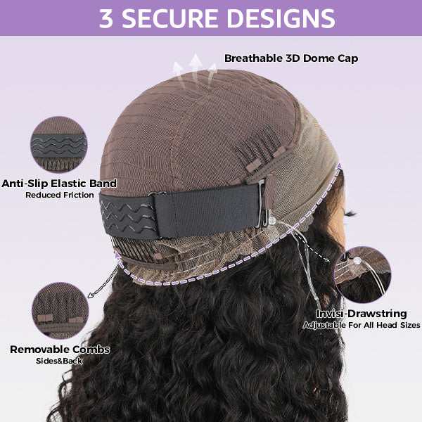 OQ HAIR Water Wave Highlight Ombre 4/27 Wear Go Glueless Wig Pre-cut 360 Lace Frontal Wig