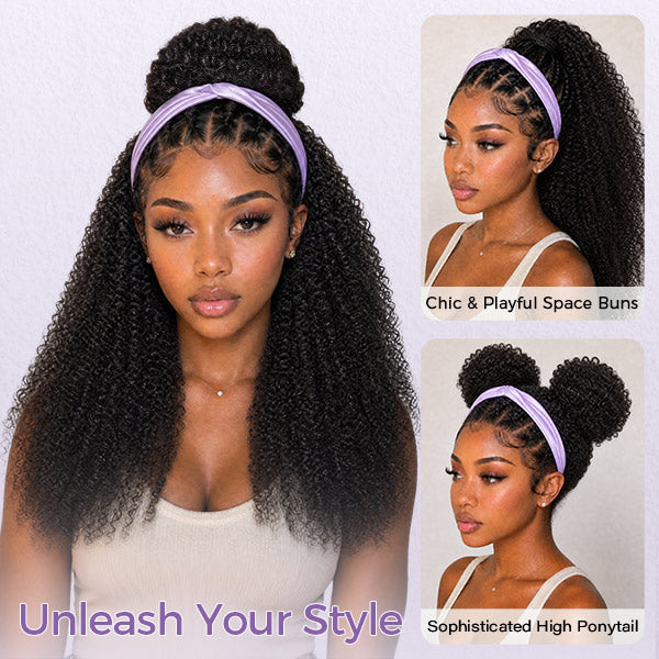 Afro Curly Ponytail With Clip In 100% Human Hair Wrap-around With Drawstring Ponytail Extension Quality Hair