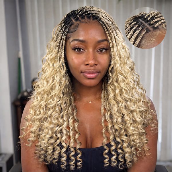 OQ HAIR 613 Honey Blonde Burmese Curly Crochet Human Hair Soft Defined Curls Beginner Friendly