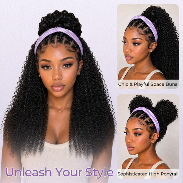 Kinky Curly Ponytail With Clip In 100% Human Hair Wrap-around With Drawstring Ponytail Extension Quality Hair