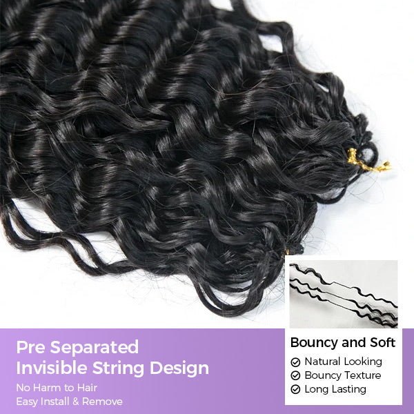 24h Shipping | OQ HAIR Premium Burmese Curly Human Hair Feather Crochet Hair Pre-Separated Protective Style