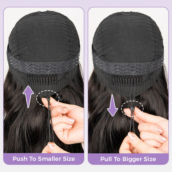 Water Wave U Part Wig Human Hair Salon Inspired Elastic Drawstring Glueless Wear Go Wig