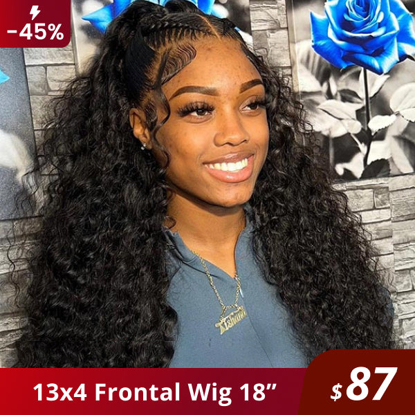 Flash Sale | Water Wave 13x4 Lace Frontal Wig On Sale 200% Density