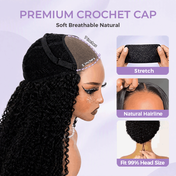 OQ HAIR Pixie Curly 7x5 Lace Closure Wig Bleached Knots Pre Plucked Hairline Everyday Wear