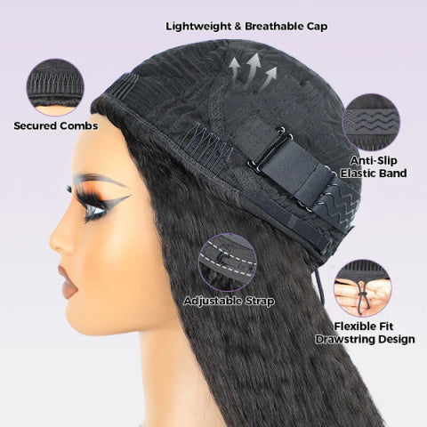 3 In 1 Half Wig | Glueless Install Invisible Body Wave Half Wig With Breathable Cap