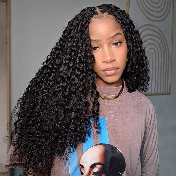 OQ HAIR Lightweight Feather Water Wave Crochet Human Hair Miracle Knots Natural Feel Easy Install