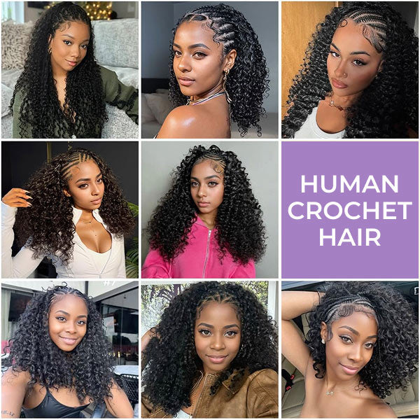 OQ HAIR Premium Burmese Curly Crochet Human Hair Soft Defined Curls Natural Looking For Everyday Glam