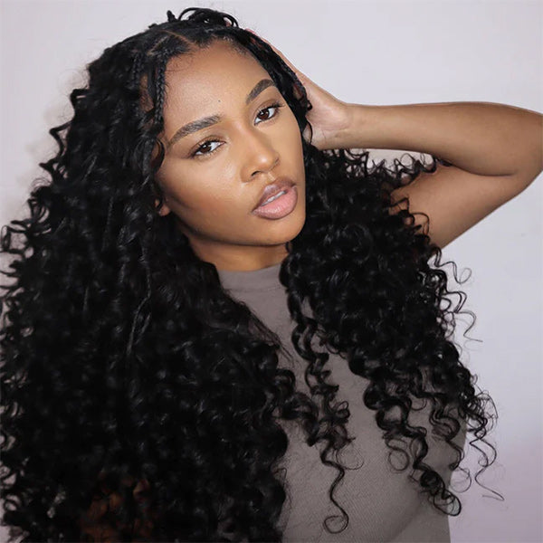 OQ HAIR Pre-Separated Loose Deep Crochet Human Hair Salon-Quality Boho Hair Braids