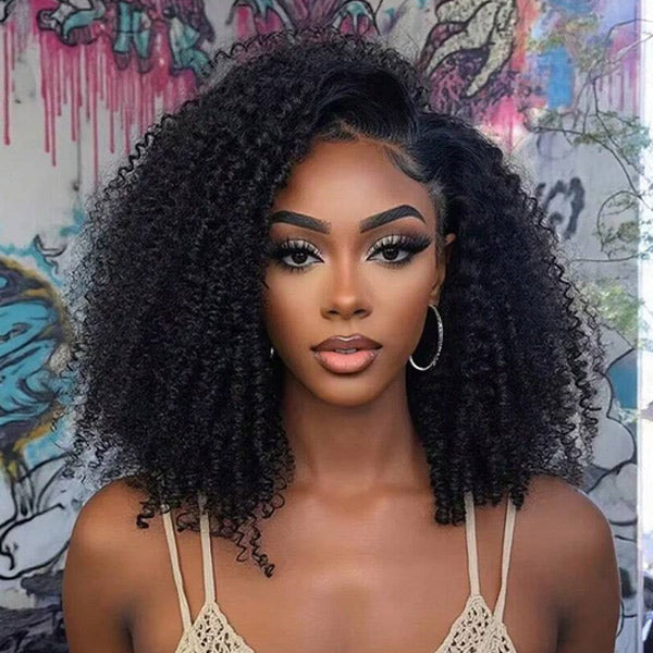 OQ HAIR Invisible String Feather Afro Curly Crochet Human Hair Perfect For Boho Braids
