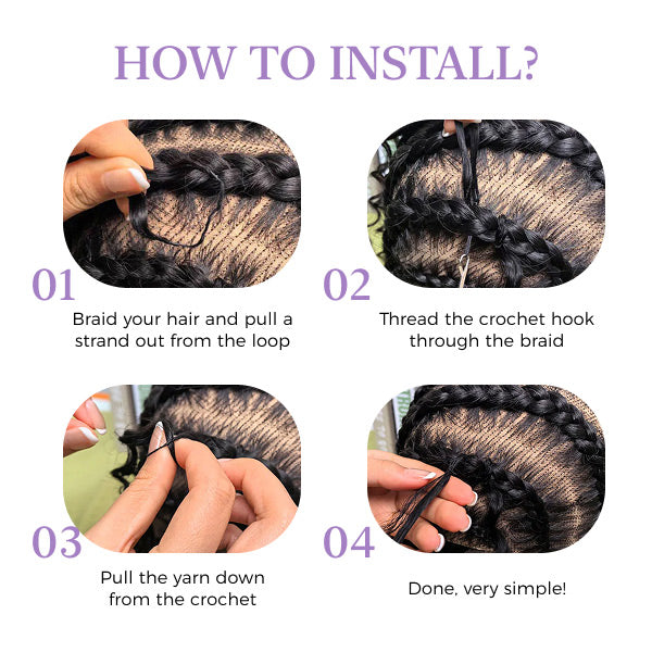 OQ HAIR Pre-Separated Loose Deep Crochet Human Hair Salon-Quality Boho Hair Braids