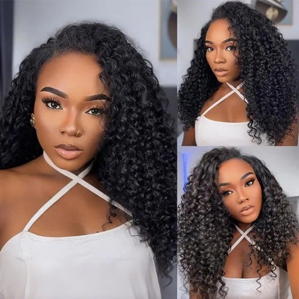 OQ HAIR Bouncy Look Kinky Curly Crochet Human Hair Tangle Free For Natural Boho Braids